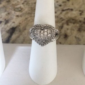 Judith Ripka Sterling Diamonique Pave Heart Ring